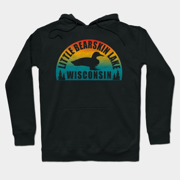 Little Bearskin Lake Northern Wisconsin Sunset Loon Hoodie by BirdsEyeWorks